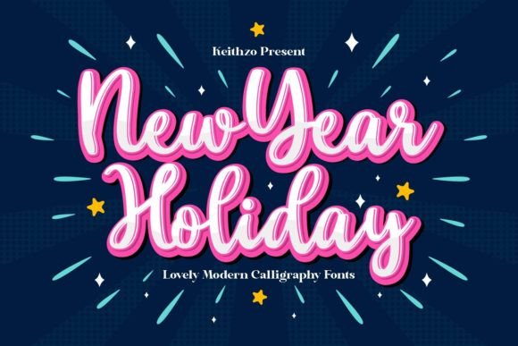 New Year Holiday Font for Festive Craft Projects